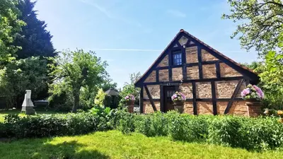 Ein Garten an der Unterkunft Spreewälder Schwalbenhof - Ferienhaus 