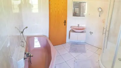 Ein Badezimmer in der Unterkunft Spreewälder Schwalbenhof - Ferienhaus 