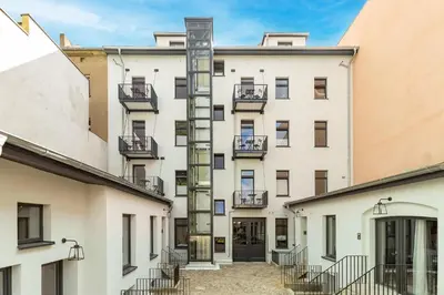 Das Gebäude in dem sich die Ferienwohnung befindet