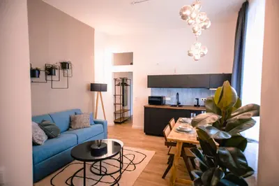 Ein Sitzbereich in der Unterkunft The Weinert Suites