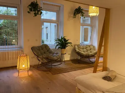 Ein Sitzbereich in der Unterkunft Minimal Hostel No.43