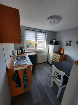 Küche/Küchenzeile in der Unterkunft Ferienwohnung Gartenblick