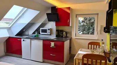 Küche/Küchenzeile in der Unterkunft Helles Apartment in Berlin-Mariendorf