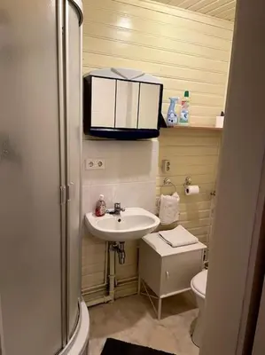 Ein Badezimmer in der Unterkunft Ferienwohnung im Spreewald, Nähe Lübben