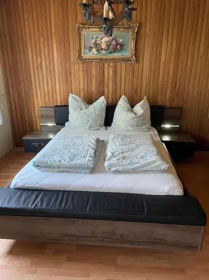 Ein Bett oder Betten in einem Zimmer der Unterkunft Ferienwohnung in Golßen/Spreewald, Tropical Island