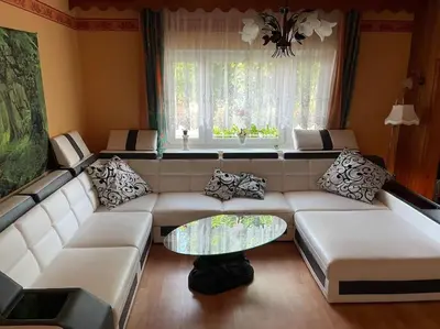 Ein Sitzbereich in der Unterkunft Ferienwohnung in Golßen/Spreewald, Tropical Island