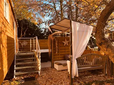 Grundriss der Unterkunft Zirkuswagen mit Outdoor Whirlpool und Garten