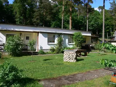 Ein Garten an der Unterkunft Ferienhäuser Heideröslein