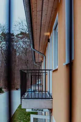 Ein Balkon oder eine Terrasse in der Unterkunft Motel Zur Dachsbaude
