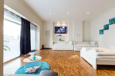 Ein Sitzbereich in der Unterkunft DR Apartments Friedrichshain