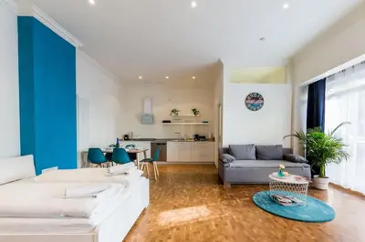 Ein Sitzbereich in der Unterkunft DR Apartments Friedrichshain