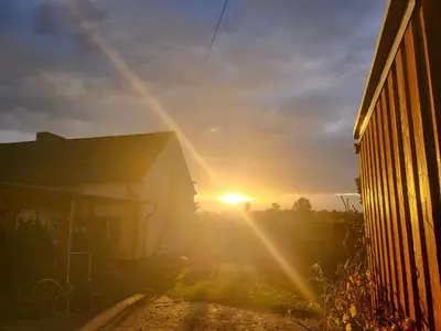 Blick auf den Sonnenuntergang/Sonnenaufgang von der Ferienwohnung aus oder aus der Nähe