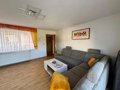 Ein Sitzbereich in der Unterkunft Haus Nutheblick - Komfort Appartement