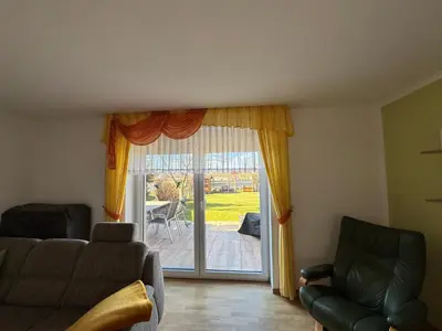 Ein Sitzbereich in der Unterkunft Haus Nutheblick - Komfort Appartement