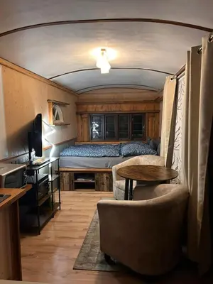 Ein Sitzbereich in der Unterkunft Haus Evelynchen auf Rädern Deutschhof