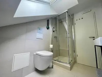 Ein Badezimmer in der Unterkunft Westendperle am Olympiastadion