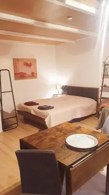 Ein Sitzbereich in der Unterkunft Apartment Buckow