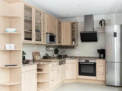 Küche/Küchenzeile in der Unterkunft Ferienhaus direkt in Berlin an der Spree mit Sauna und Whirlpool