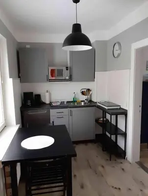 Küche/Küchenzeile in der Unterkunft Ferienwohnung und Monteurwohnung Schulz