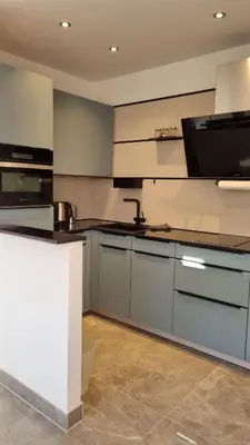 Küche/Küchenzeile in der Unterkunft 70 qm großes Apartment mit für Hunde geeignetem Garten zwischen Potsdam und Berlin
