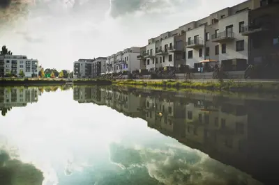 Blick auf einen Fluss in der Nähe der Ferienwohnung