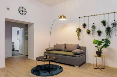 Ein Sitzbereich in der Unterkunft DR Apartments Boxhagener Kiez