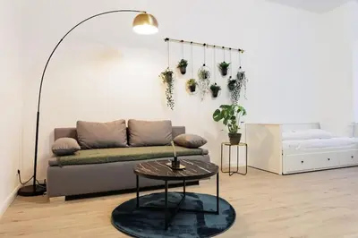Ein Sitzbereich in der Unterkunft DR Apartments Boxhagener Kiez