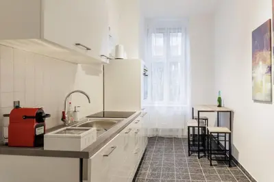 Küche/Küchenzeile in der Unterkunft DR Apartments Boxhagener Kiez