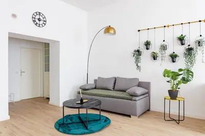 Ein Sitzbereich in der Unterkunft DR Apartments Boxhagener Kiez