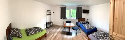 Ein Sitzbereich in der Unterkunft Monteur-Haus Linde