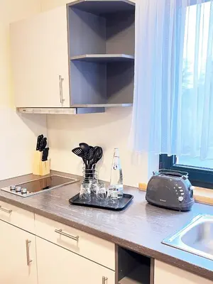 Küche/Küchenzeile in der Unterkunft FeWo-Zimmer-Auszeit