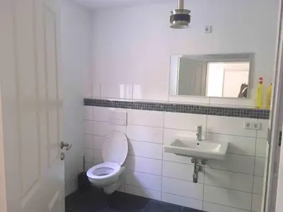 Ein Badezimmer in der Unterkunft Ferienwohnung mit Sauna am Buckowsee