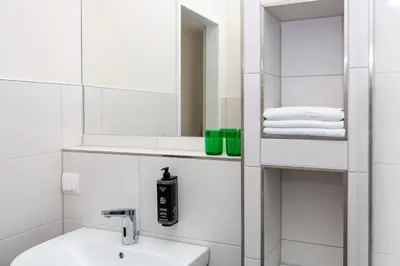 Ein Badezimmer in der Unterkunft Hotel Fuchsbau Jüterbog