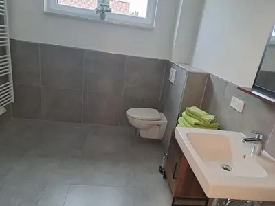 Ein Badezimmer in der Unterkunft Ferienhaus Spreewaldliebe