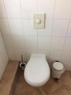 Ein Badezimmer in der Unterkunft Monteurwohnung AUSBLICK SEEBLICK 16356 Werneuchen bei Berlin