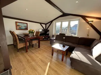 Ein Sitzbereich in der Unterkunft Villa Landidyll mit wunderschönem-seperatem Wellnessbereich