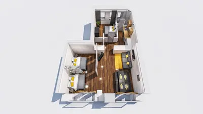 Grundriss der Unterkunft One Bedroom Apartment Berlin Neukölln