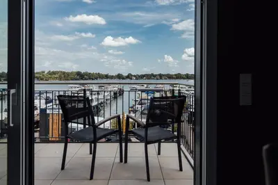 Blick auf einen Fluss in der Nähe der Ferienwohnung