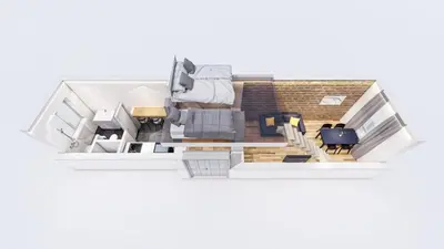 Grundriss der Unterkunft Industrial Style plus Self Checkin plus Street Parking