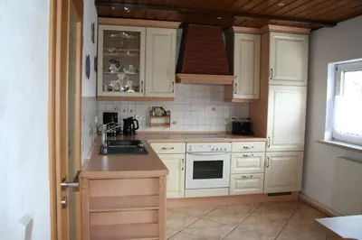 Küche/Küchenzeile in der Unterkunft Ferienhaus Helbig Buckow
