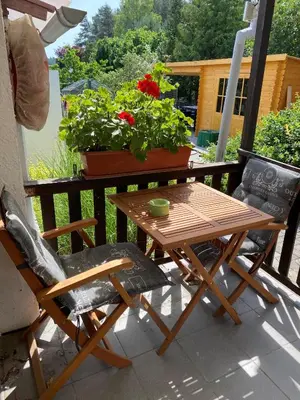 Ein Balkon oder eine Terrasse in der Unterkunft Ferienwohnung Irmchen