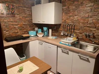 Küche/Küchenzeile in der Unterkunft Ferienwohnung Irmchen