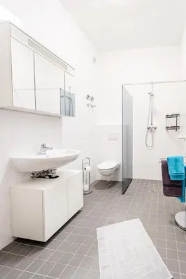 Ein Badezimmer in der Unterkunft Ferienwohnungen direkt am Werbellinsee