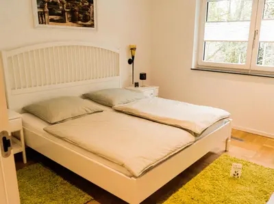 Ein Bett oder Betten in einem Zimmer der Unterkunft FeWo-Seefunkeln in Diensdorf am Scharmützelsee