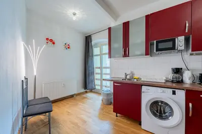 Küche/Küchenzeile in der Unterkunft Grand Central City Apartments Mitte Rosenthaler Platz