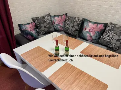 Ein Sitzbereich in der Unterkunft Ferienwohung Marina