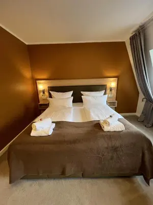 Ein Bett oder Betten in einem Zimmer der Unterkunft Strandperle