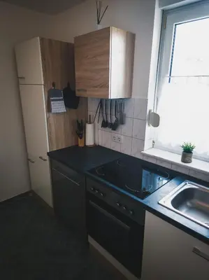 Küche/Küchenzeile in der Unterkunft Ferienwohnung Nauen
