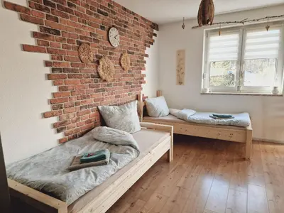 Ein Sitzbereich in der Unterkunft Ferienwohnung Sunny 1