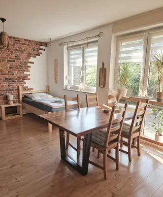 Ein Sitzbereich in der Unterkunft Ferienwohnung Sunny 1